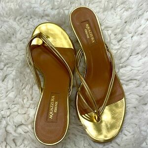 Aquazurra gold wedge sandals - never worn